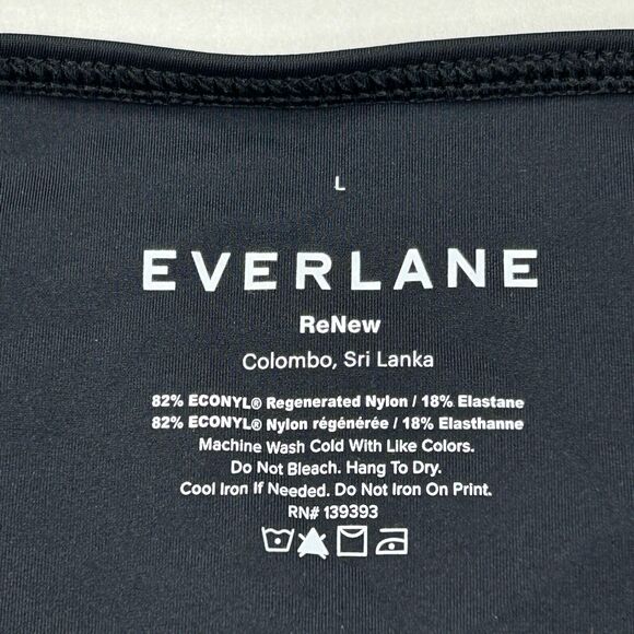 Everlane The Thigh-High Bikini Bottom &Triangle Bikini Top 2 PC Black Large NWT - Picture 12 of 14